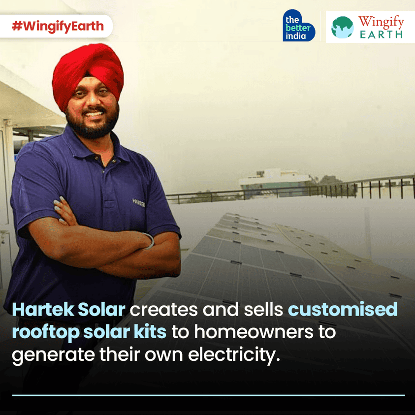 Hartek Solar creates and sells rooftop solar kits to homeowners to generate their own electricity